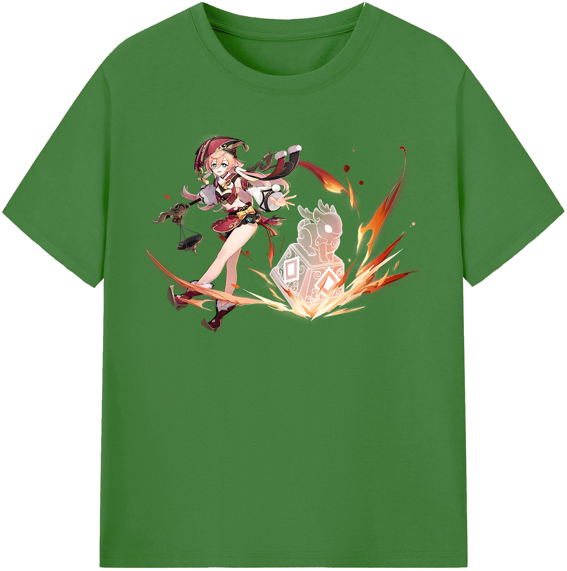 げんし神 ヤンフェイ genshin Yanfei レディースカジュアルプリントTシャツ（綿100％）